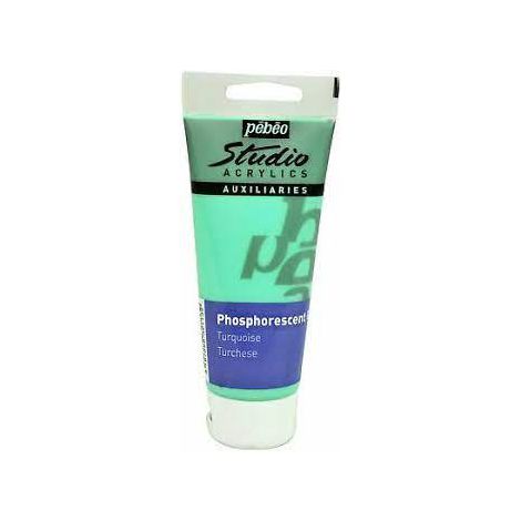 Żel akrylowy Pebeo Studio Acrylics świecący w ciemności/fosforyzujący 100ml, Turkusowy - 2